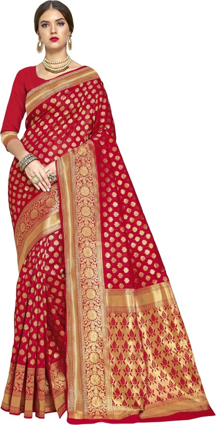 Buy Sariya Woven Banarasi Silk Blend ...